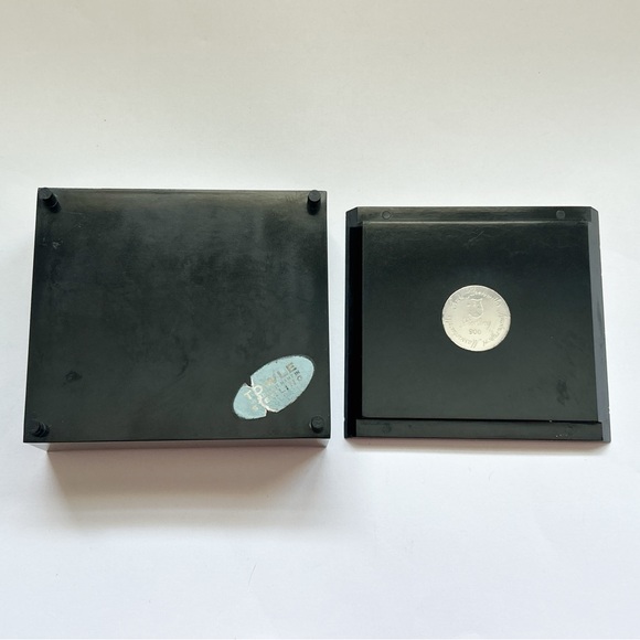 Vintage Towle Silversmiths 900 Silver Black Bakelite Footed Trinket Box - Picture 4 of 10